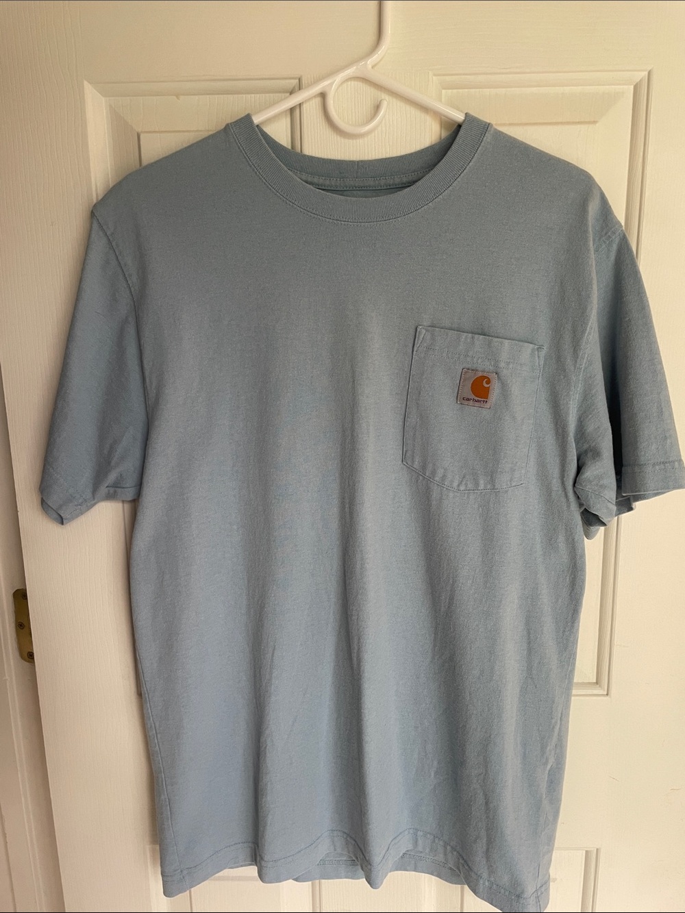 Carhartt Men’s Pocket Tee – Light Blue Crew Neck